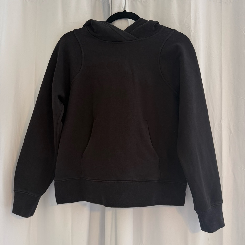 Lululemon Loungeful Cropped Hoodie Black Size 4 Pullover Sweatshirt